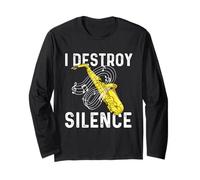 I Destroy Silence - Saxofonista Saxofonista Jazz Música Manga Larga