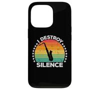 I Destroy Silence Woodwind Sax Saxophone Player Saxophonist Carcasa para iPhone 13 Pro