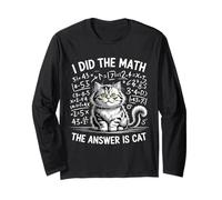 I Did Math The Answer Is Cat Matemáticas Funny Math Cat Manga Larga