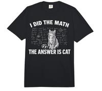 I Did Math The Answer is Cat Mathematics Funny Math Cat Comfort Colors Adult Heavyweight T-Shirt