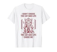 I Didn'T Choose The Cat Dad Life Funny Vintage Dad Cat Cita Camiseta