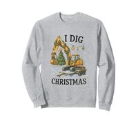 I Dig Christmas Excavator Tree Lights Construction Holiday Sudadera