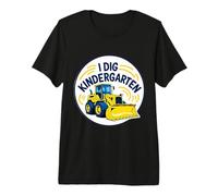 I Dig Kindergarten Buldozer Bulldozer Crawler Back School Boys Camiseta Premium