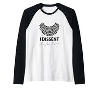 I Dissent RBG Ruth Bader Ginsburg Derechos de la Mujer Igualdad Camiseta Manga Raglan