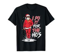 I Do It For The HOS Afro American Afro Santa Christmas Camiseta