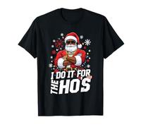 I Do It For The HOS Afro American Afro Santa Christmas Camiseta