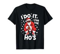 I Do It For The HOS Afro American Afro Santa Christmas Camiseta