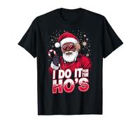 I Do It For The HOS Afro American Afro Santa Christmas Camiseta