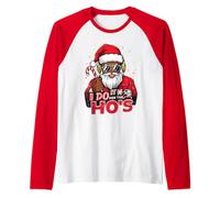 I Do It For The HOS Afro American Afro Santa Christmas Camiseta Manga Raglan
