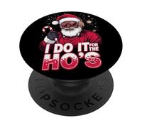 I Do It For The HOS Afro American Afro Santa Christmas PopSockets PopGrip Adhesivo