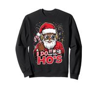 I Do It For The HOS Afro American Afro Santa Christmas Sudadera