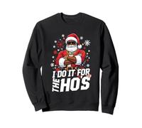 I Do It For The HOS Afro American Afro Santa Christmas Sudadera