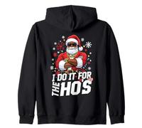 I Do It For The HOS Afro American Afro Santa Christmas Sudadera con Capucha