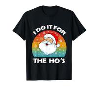 I Do It For The Ho'S Camisa Divertida Navidad Retro Santa Claus Camiseta
