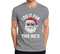 I Do It for The Ho's Santa Claus Divertido Regalo Retro Camiseta Hombre, gris, L