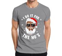 I Do It for The Ho's Santa Claus Regalo Divertido Camiseta Hombre, gris, M