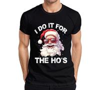 I Do It for The Ho's Santa Santa Claus Divertido Regalo Camiseta Hombre, Negro , 3XL