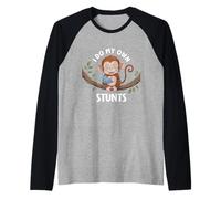 I Do My Own Stunts Broken Arm Monkey For Kids Animal Diciendo Camiseta Manga Raglan