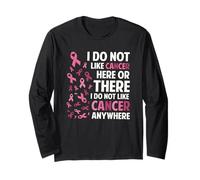 I Do Not Like Cancer Here Or There Breast Cancer Awareness Manga Larga