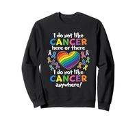 I Do Not Like Cancer Here Or There Breast Cancer Lung Colon Sudadera
