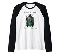 I Do Not Think Therefore I Do Not Am Sarcastic Witch Pink Camiseta Manga Raglan