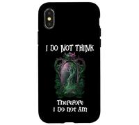 I Do Not Think Therefore I Do Not Am Sign Funny Overthinking Carcasa para iPhone X/XS