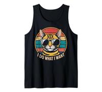 I Do What I Want Cool Cat Gafas de Sol Vintage Sunset Camiseta sin Mangas