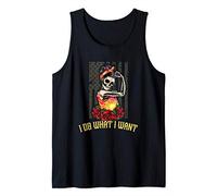 I Do What I Want Skull Lady US Flag Sunset - Cool Camiseta sin Mangas