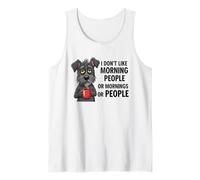 I Don´t Like Morning People Funny Coffee Diciendo Cita de Perro Camiseta sin Mangas