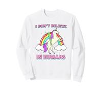 I Don't Believe (Divertido gráfico de arcoíris de Unicornios alienígenas) Sudadera