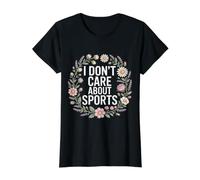 I Don't Care About Sports Escalofrío antideportivo - Camiseta gráfica económica, Mujer, Negro, M