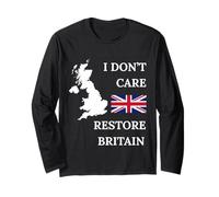I Don't Care Restore Britain British Pride Reino Unido Reino Unido Manga Larga