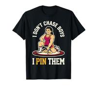 I Don't Chase Boys I Pin Them Girls Wrestling Camiseta