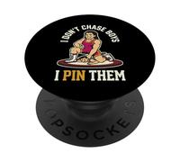I Don't Chase Boys I Pin Them Girls Wrestling PopSockets PopGrip Adhesivo