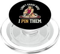 I Don't Chase Boys I Pin Them Girls Wrestling PopSockets PopGrip para MagSafe