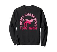 I Don't Chase Boys I Pin Them Wrestler Girl Funny Wrestling Sudadera