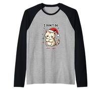 I Don't Do Silent Nights - Funny Christmas Cat Camiseta Manga Raglan