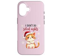 I Don't Do Silent Nights - Funny Christmas Cat Carcasa para iPhone 16