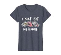 I Don't Eat My Homies - Vegan - Vegetarian - Organic Diet Camiseta, Mujer, Azul Jaspeado, M