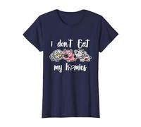 I Don't Eat My Homies - Vegan - Vegetarian - Organic Diet Camiseta, Mujer, Azul Marino, M