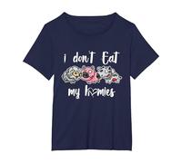 I Don't Eat My Homies - Vegan - Vegetarian - Organic Diet Camiseta, Mujer Tallas Grandes, Azul Marino, 4XL Grande