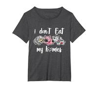 I Don't Eat My Homies - Vegan - Vegetarian - Organic Diet Camiseta, Mujer Tallas Grandes, Jaspeado Oscuro, 4XL Grande