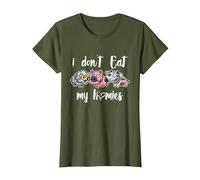 I Don't Eat My Homies - Vegan - Vegetarian - Organic Diet Camiseta, Mujer, Verde Oliva, M