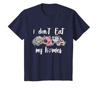 I Don't Eat My Homies - Vegan - Vegetarian - Organic Diet Camiseta, Niños, Azul Marino, 6 años