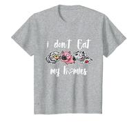 I Don't Eat My Homies - Vegan - Vegetarian - Organic Diet Camiseta, Niños, Gris Jaspeado, 3 años