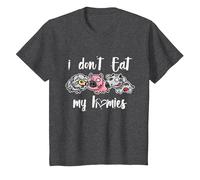 I Don't Eat My Homies - Vegan - Vegetarian - Organic Diet Camiseta, Niños, Jaspeado Oscuro, 6 años