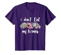 I Don't Eat My Homies - Vegan - Vegetarian - Organic Diet Camiseta, Niños, Morado, 3 años
