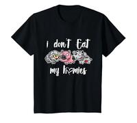 I Don't Eat My Homies - Vegan - Vegetarian - Organic Diet Camiseta, Niños, Negro, 4 años