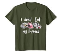 I Don't Eat My Homies - Vegan - Vegetarian - Organic Diet Camiseta, Niños, Verde Oliva, 4 años
