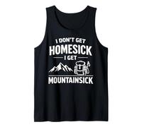 I Don't Get Homesick I Get Mountainsick Divertido Juego de Palabras de Senderismo Camiseta sin Mangas